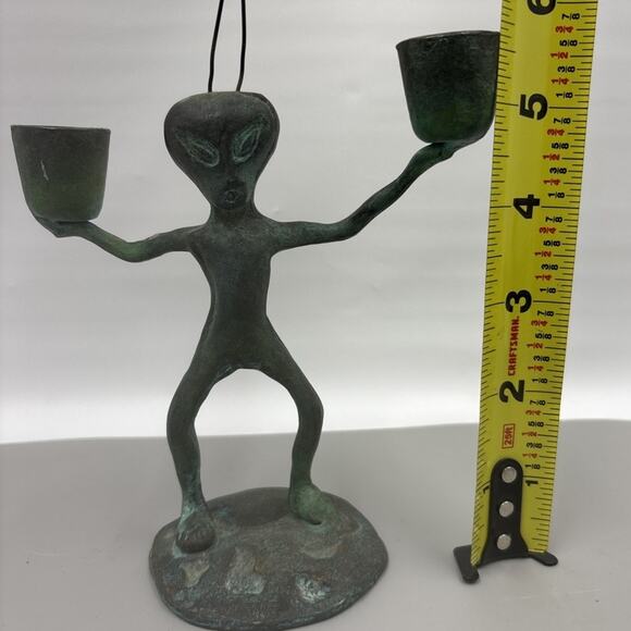 San Pacific International SPI Vintage Alien Candle Sticks Green - Picture 2 of 7